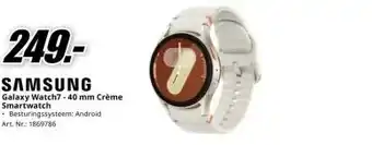 MediaMarkt SAMSUNG Galaxy Watch7-40 mm Crème Smartwatch aanbieding