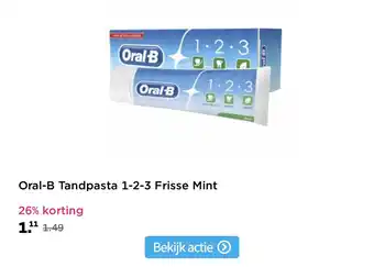 Plein.nl Oral-B Tandpasta 1-2-3 Frisse Mint aanbieding