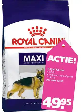 Ranzijn Royal Canin • adult • medium, maxi of giant 15 kilo aanbieding