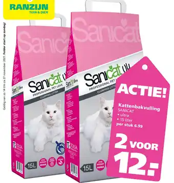 Ranzijn Kattenbakvulling SANICAT aanbieding