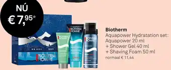 Mooi parfumerie Biotherm Aquapower Hydratation set: Aquapower 20 ml + Shower Gel 40 ml + Shaving Foam 50 ml aanbieding