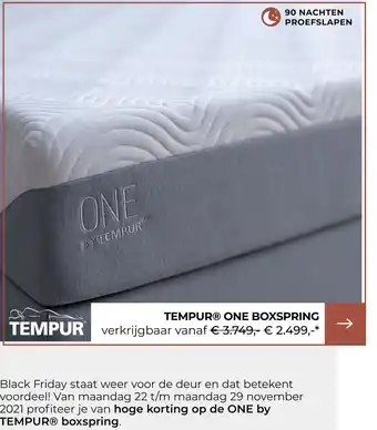 Slaapboulevard Kwakernaat TEMPUR® ONE BOXSPRING aanbieding