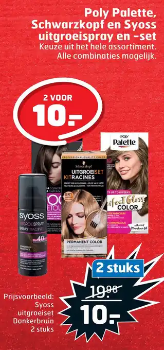 Trekpleister Poly Palette, Schwarzkopf en Syoss uitgroeispray en -set aanbieding