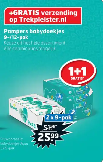 Trekpleister Pampers babydoekjes 9-/12-pak aanbieding