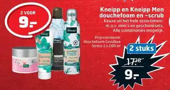 Trekpleister Kneipp en Kneipp Men douchefoam en -scrub aanbieding