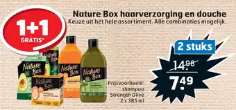 Trekpleister Nature Box haarverzorging en douche aanbieding