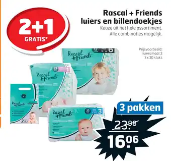 Trekpleister Rascal + Friends luiers en billendoekjes aanbieding