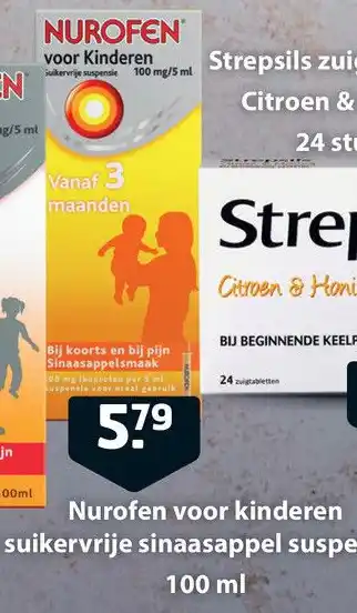 Trekpleister Nurofen voor kinderen suikervrije sinaasappel suspensie aanbieding