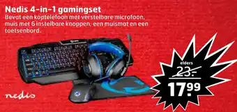 Trekpleister Nedis 4-in-1 gamingset aanbieding