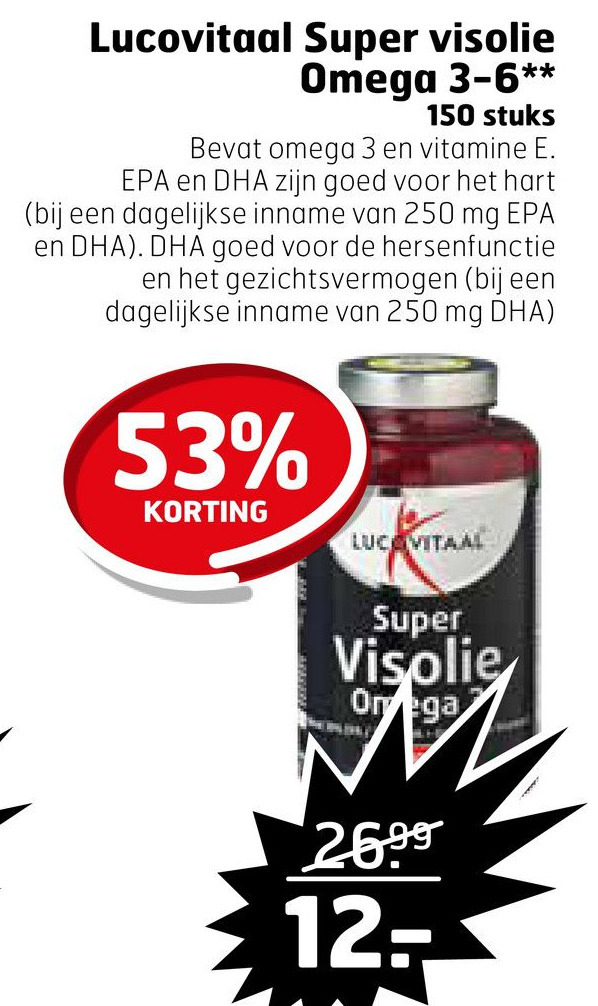 Lucovitaal Super visolie Omega 36** aanbieding bij Trekpleister