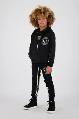 Wehkamp Vingino x Messi skinny joggingbroek Siquel met zijstreep zwart aanbieding