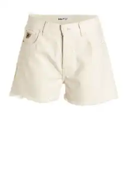 Wehkamp Lois regular fit denim short Sandra ecru rinse aanbieding