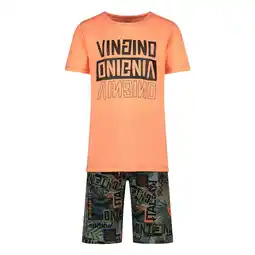 Wehkamp Vingino shortama met all over print oranje/army aanbieding