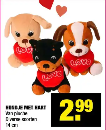 Big Bazar Hondje Met Hart 14cm aanbieding