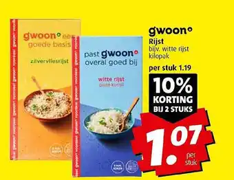 Boni Gwoonº Rijst 10% Korting Bij 2 Stuks aanbieding