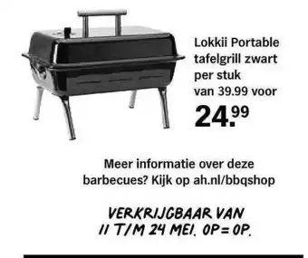 Albert Heijn Lokkii Portable Tafelgrill Zwart aanbieding