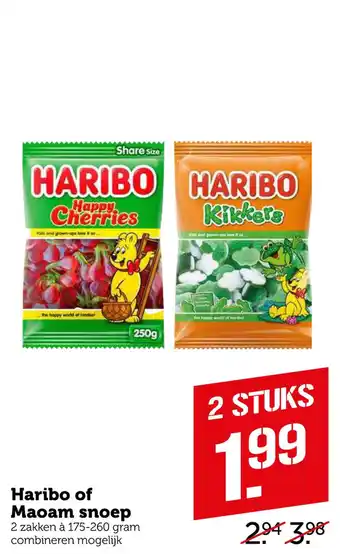 Coop Haribo of Maoam snoep aanbieding