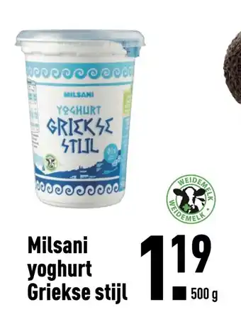 ALDI Milsani yoghurt Griekse stijl aanbieding