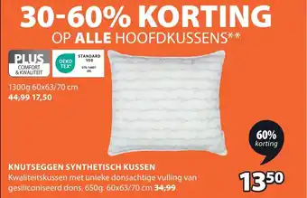 Jysk Knutseggen synthetisch kussen aanbieding