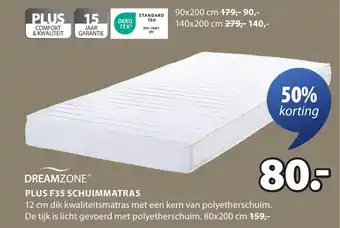 Jysk DREAMZONE Plus F35 schuimmatras aanbieding