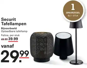 Sligro Securit Tafellampen aanbieding