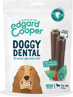 Intratuin Edgard & Cooper kauwsticks Doggy Dental muntolie en aardbei M 7 stuks aanbieding