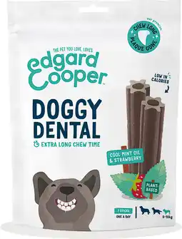 Intratuin Edgard & Cooper kauwsticks Doggy Dental muntolie en aardbei S 7 stuks aanbieding