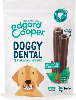 Intratuin Edgard & Cooper kauwsticks Doggy Dental muntolie en aardbei L 7 stuks aanbieding