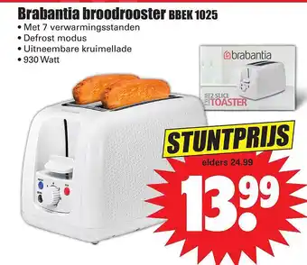 Dirk Brabantia Broodrooster BBEK 1025 aanbieding