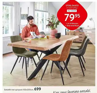 Profijt Meubel Stoel Pasco Of Eettafel Met Spinpoot aanbieding