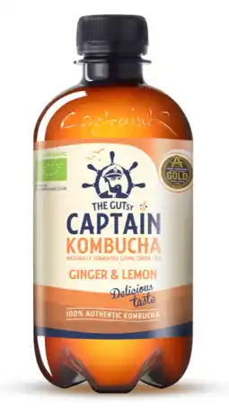 De Online Drogist The GUTsy Captain Kombucha Ginger & Lemon aanbieding