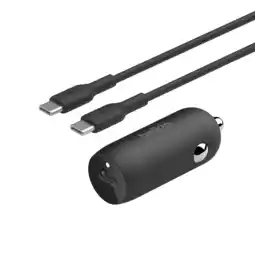 MediaMarkt Belkin Belkin 30 Watt Usb-c Pd Pps Car Charger Met 1m Pvc C-c Cable Autolader aanbieding