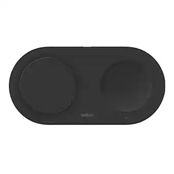 MediaMarkt Belkin Belkin 2in1 Qi2 15w Magnetic Charging Pad Zwart - Geschikt Voor Magsafe Draadloze Oplader aanbieding
