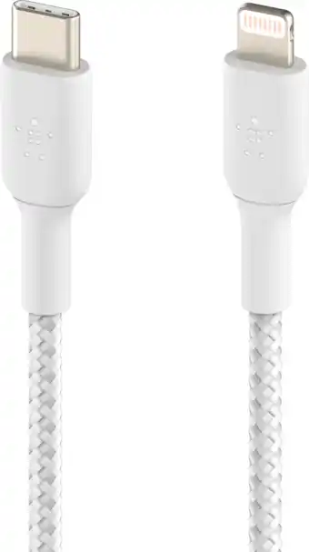 MediaMarkt Belkin Braided Usb-c-naar-lightning 1 Meter Wit aanbieding