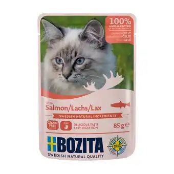 Zooplus 12x85g Stukjes in Gelei Pouch Zalm Bozita Kattenvoer aanbieding