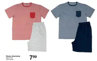 Zeeman Heren Shortama s-xxl aanbieding