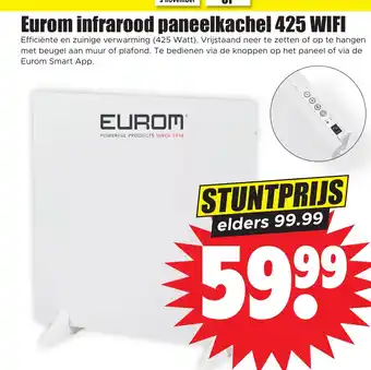 Dirk Eurom infrarood paneelkachel 425 wifi aanbieding