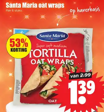 Dirk Santa Maria oat wraps aanbieding