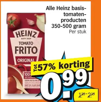 Albert Heijn Alle heinz basis tomaten producten aanbieding