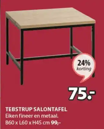 Jysk Tebstrup salontafel B60 x L60 x H45cm aanbieding