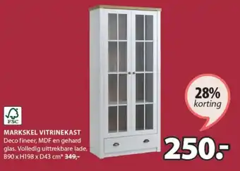 Jysk Markskel vitrinekast aanbieding