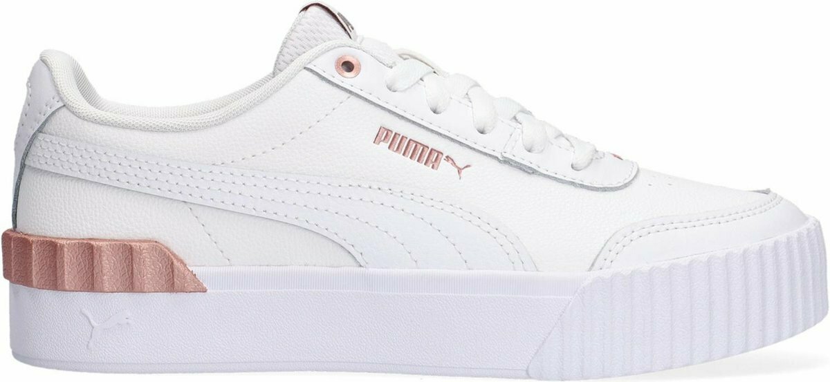 PUMA Carina Lift Metallic Pop Dames Sneakers - Puma White-Puma White-Rose  Gold - Maat 38 aanbieding bij Bol.com