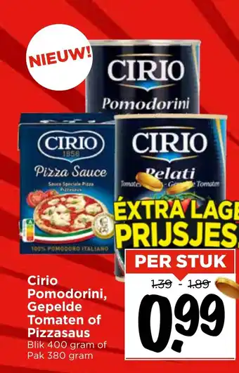 Vomar Voordeelmarkt Cirio Pomodorini, Gepelde Tomaten of Pizzasaus aanbieding