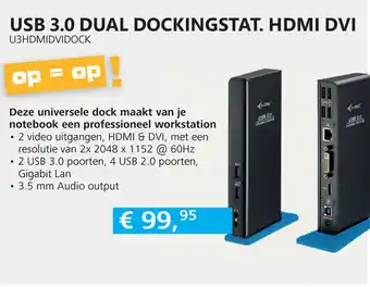 Informatique Usb 3.0 Dual Dockingstat. HDMI DVI aanbieding