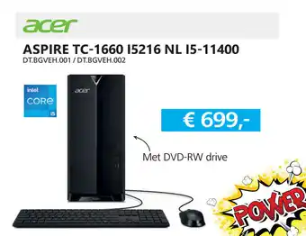 Informatique Acer Aspire TC-1660 I5216 NL 15-11400 aanbieding