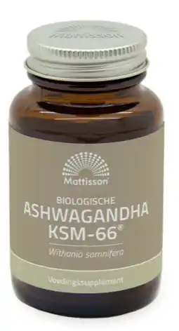 De Online Drogist Mattisson Biologische Ashwagandha Ksm -66 aanbieding