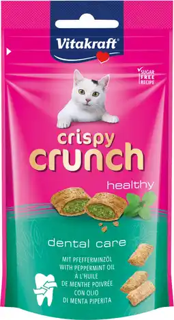 Intratuin Vitakraft kattensnack Crispy Crunch pepermuntolie 60 g aanbieding