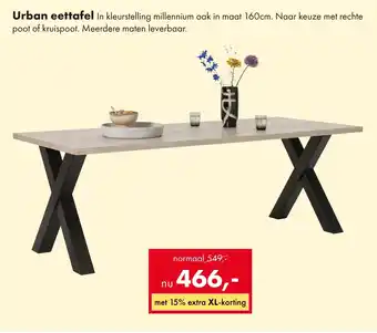 Woonsquare Urban eettafel aanbieding