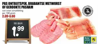MCD Supermarkt PAS ONTBIJTSPEK, BRABANTSE METWORST OF GEROOKTE PASHAM aanbieding