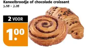 Poiesz Kaneelbroodje of chocolade croissant aanbieding